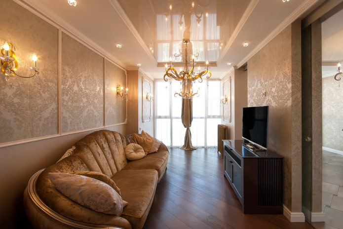 decoração de sala de estar em estilo clássico
