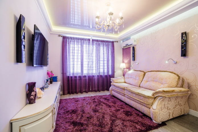 sala de estar clássica com detalhes brilhantes