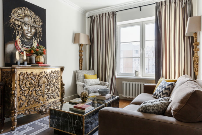 sala de estar em estilo clássico moderno