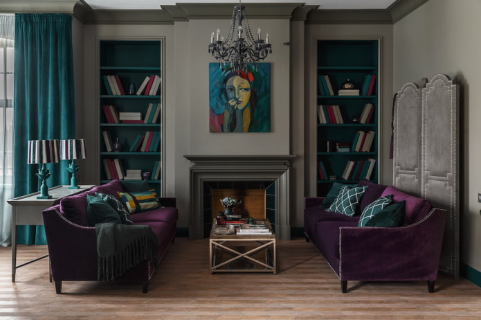 sala de estar em estilo clássico moderno