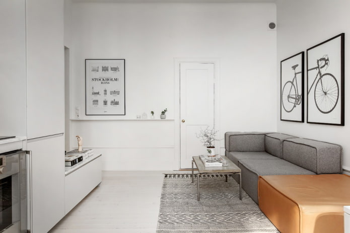 interior de sala de estar em estilo nórdico