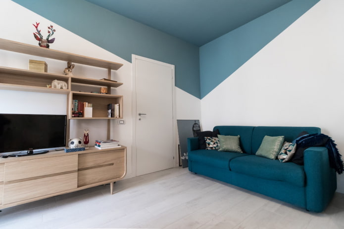 interior de sala de estar em estilo nórdico
