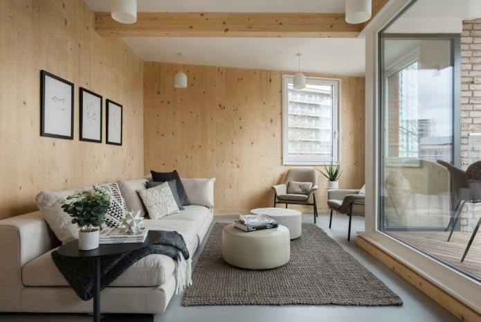 decoração de parede da sala de estar em estilo nórdico