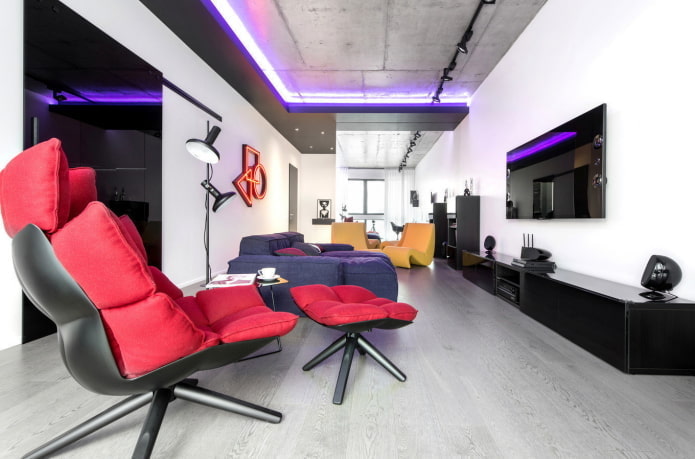 Interior do hall com detalhes brilhantes