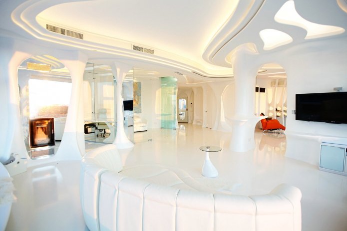 piso autonivelante na sala de estar