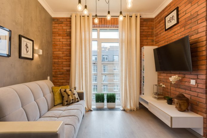 sala de estar em estilo loft
