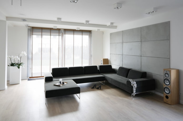 decoração de sala de estar em estilo minimalista