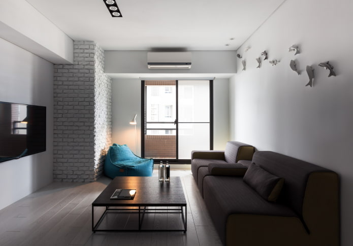 móveis de sala de estar em estilo minimalista