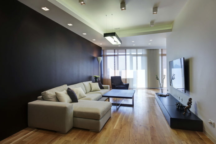 decoração de sala de estar em estilo minimalista