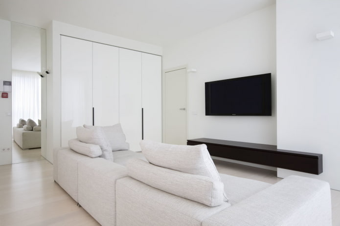 móveis de sala de estar em estilo minimalista