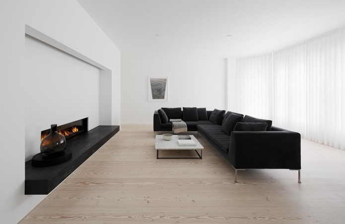 decoração de sala de estar em estilo minimalista