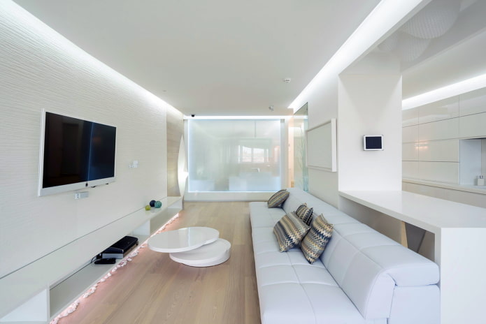 decoração de sala de estar em estilo minimalista