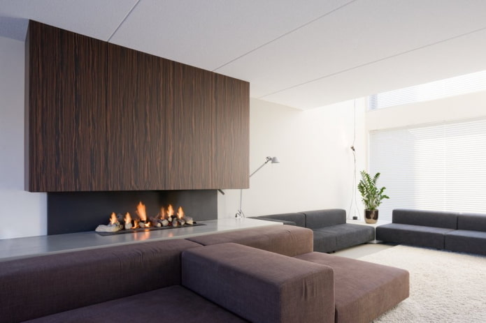 design de interiores de sala de estar em estilo minimalista