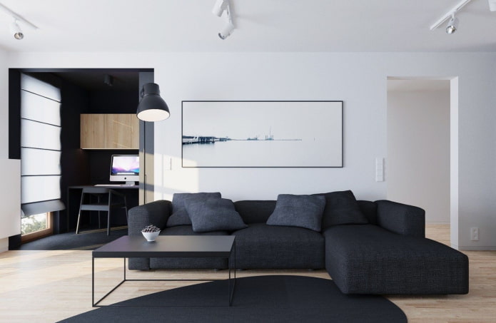 móveis de sala de estar em estilo minimalista