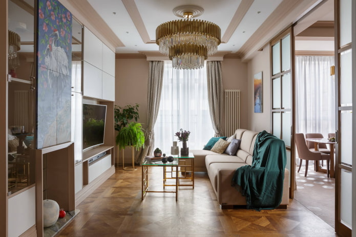 Parquet e teto de dois níveis