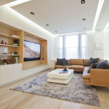 Design de sala de estar em cores claras: escolhendo um estilo, cor, acabamento, móveis e cortinas-3