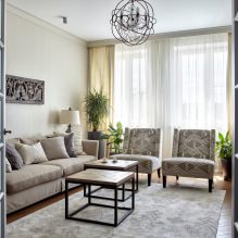 Design de sala de estar em cores claras: escolhendo um estilo, cor, acabamento, móveis e cortinas-2