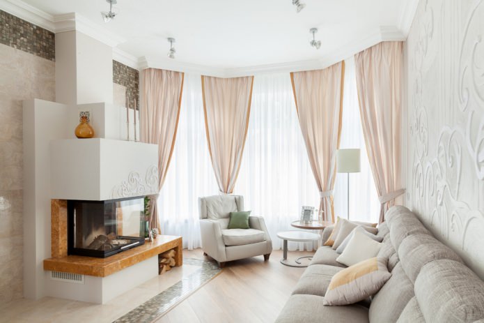 sala de estar com lareira