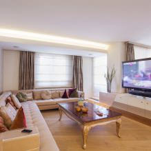 Design de sala de estar em cores claras: escolhendo um estilo, cor, acabamento, móveis e cortinas-0