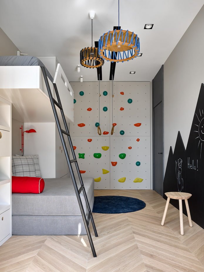parede de quadro-negro no quarto das crianças
