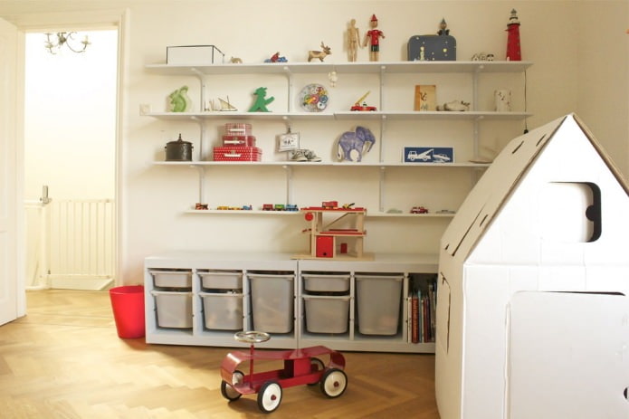 organizadores para guardar brinquedos no quarto do bebê