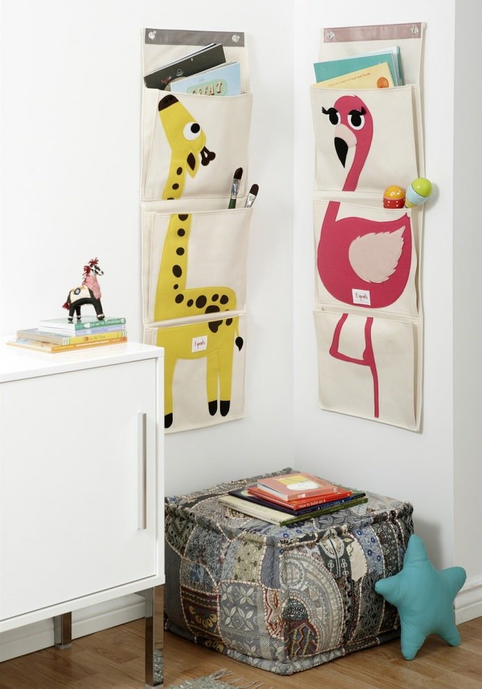 bolsos para guardar brinquedos no quarto das crianças