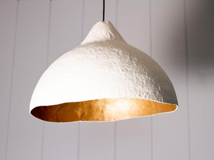 Luminária de papel machê para a cozinha