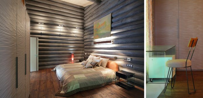 decoração de interiores de uma casa de madeira em estilo moderno