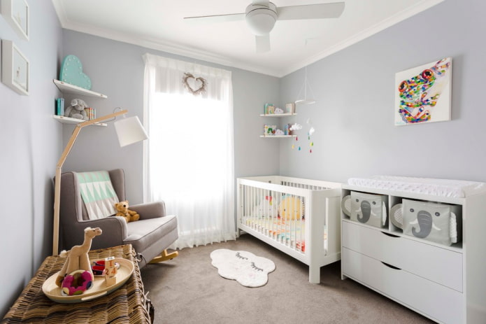 design de quarto infantil cinza claro
