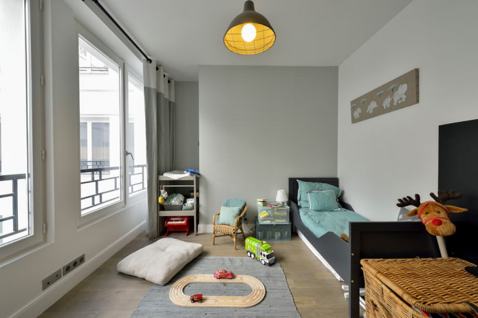 design de quarto infantil cinza claro