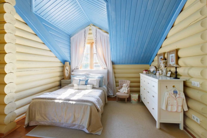 design de quarto infantil no interior de uma casa de madeira casa