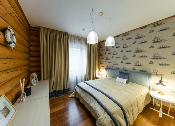decoração de interiores de uma casa de madeira