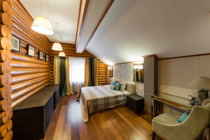 iluminação no interior de uma casa de madeira