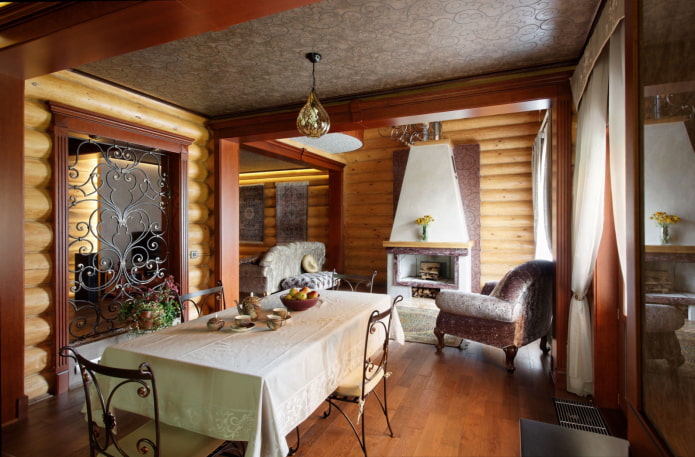 interior de casa com lareira