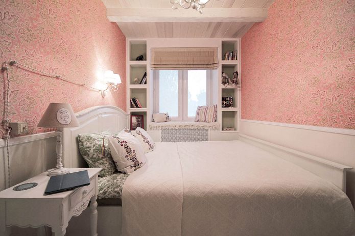 reforma de quarto em apartamento Khrushchev de dois cômodos no estilo provençal