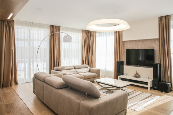iluminação da sala de estar no interior da casa