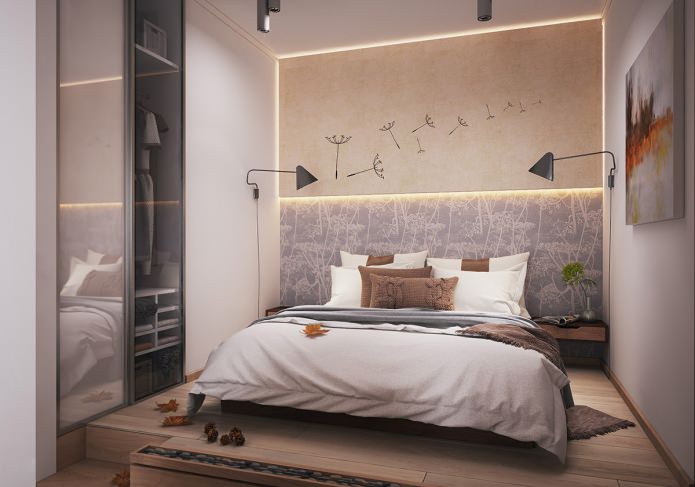 quarto em um apartamento de 40 m².