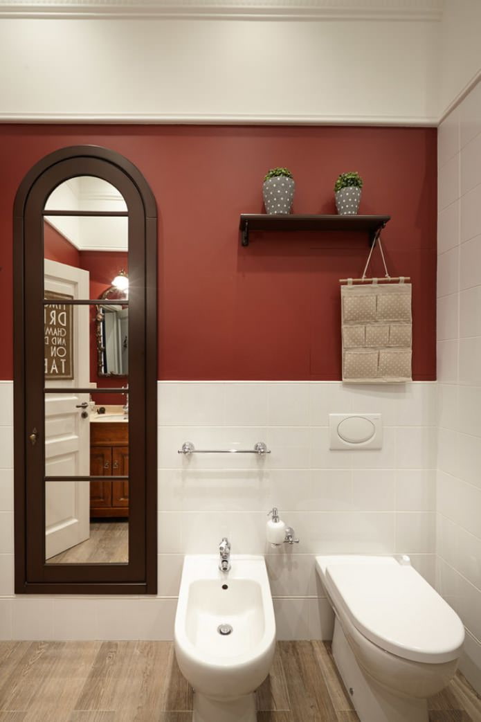 Vermelho no interior do banheiro