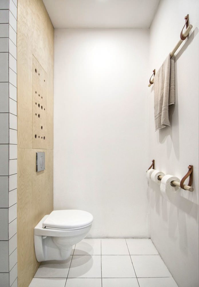 Interior do banheiro em estilo escandinavo