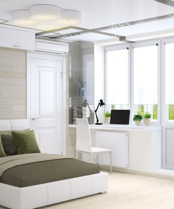 quarto em um apartamento de um cômodo de 33 m².