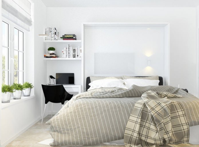 quarto com local de trabalho