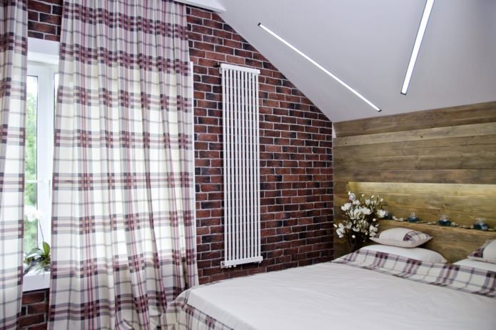 projeto de design de um quarto no sótão