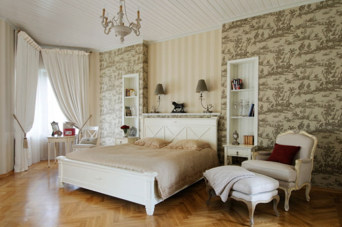 quarto claro em estilo clássico