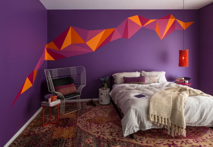 roxo na decoração do quarto