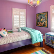 Interior em roxo Tons: combinações, avaliação por cômodos, 70 fotos - 13