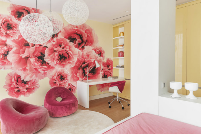 Papel de parede fotográfico com flores