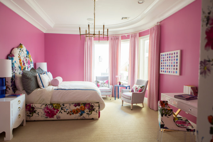 paredes rosa no quarto