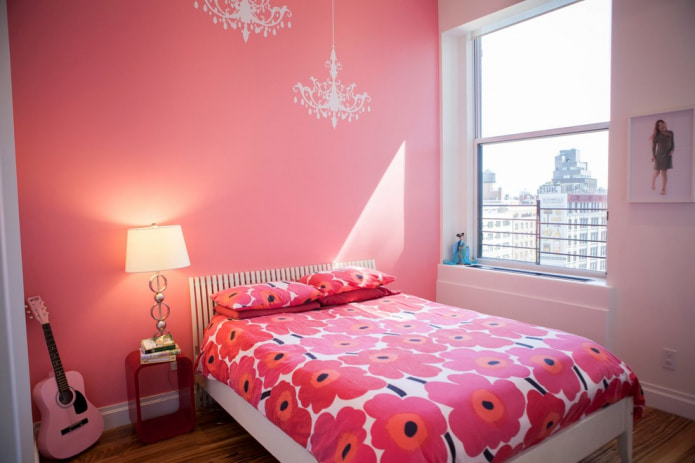 quarto em tons de rosa