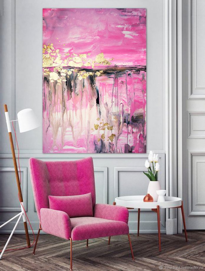 pintura em tons de rosa