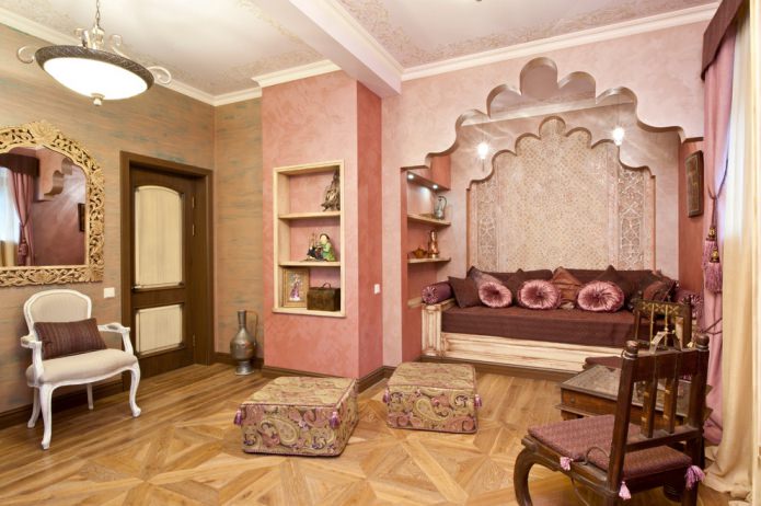 decoração de sala de estar em estilo italiano